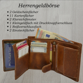 RFID Schutz Portemonnaie Leder Geldtasche Brieftasche Geldbeutel braun